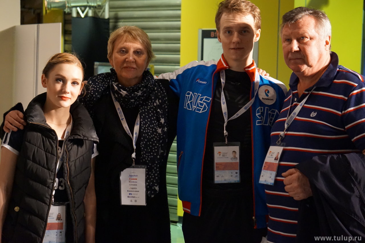 Amina Atakhanova — Ilia Spiridonov  с тренерами